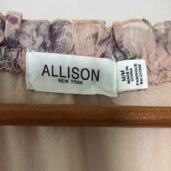 Allison New York One Shoulder Floral Romper ruffle one-piece coquette romantic M - Picture 7 of 12